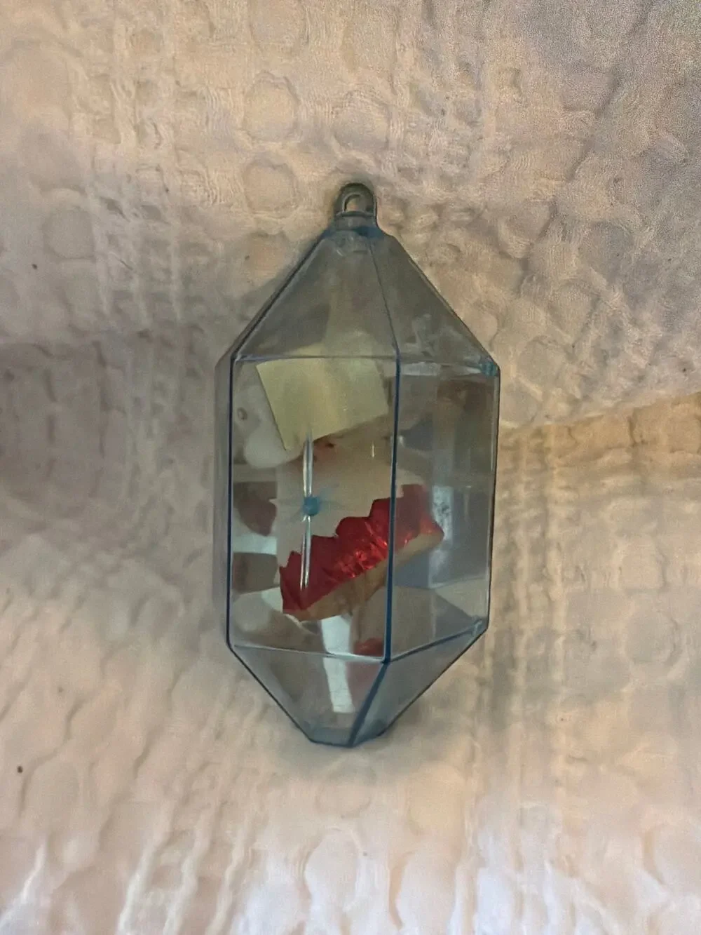 Vintage JewelBrite Teddy Bear Jewel Christmas Ornament Plastic Diorama Decor